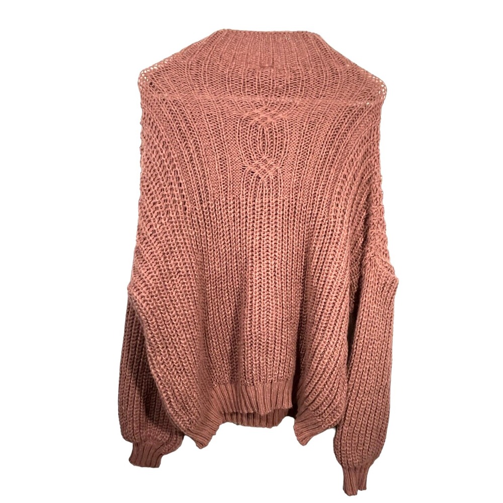 Noracora NWT Women's Cable Knit Sweater Long Sleeve Rose Color Size XL - Picture 5 of 5